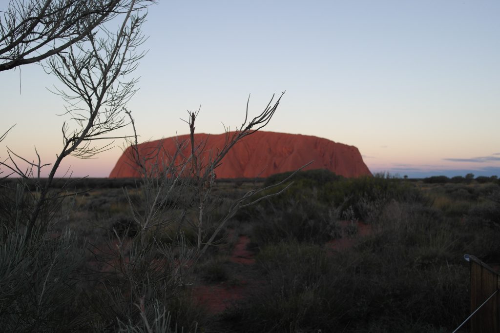 Sun setting over Uluru