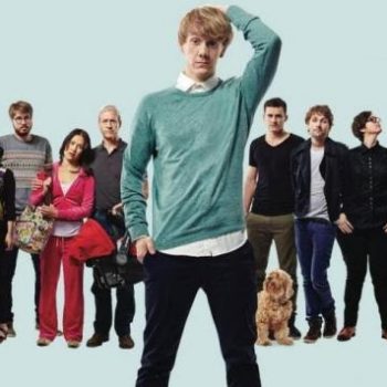 Josh Thomas stands with other members of the cast of Please Like Me, and Australian TV show